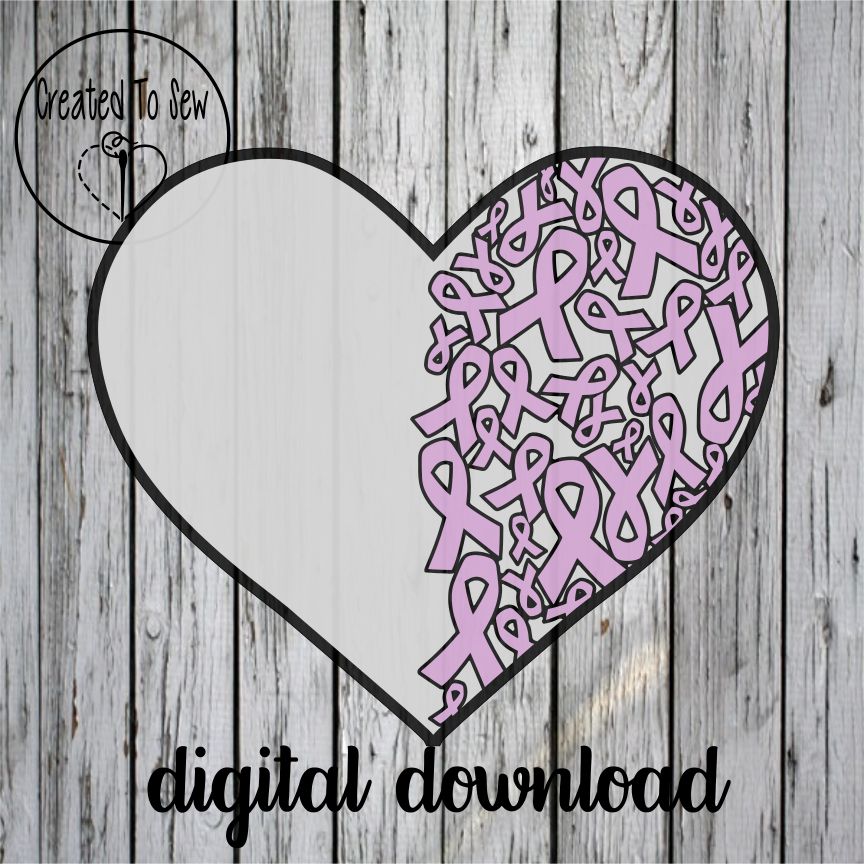 Awareness Ribbon Heart SVG File