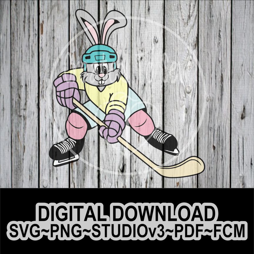 Bunny Hockey Player Digital File