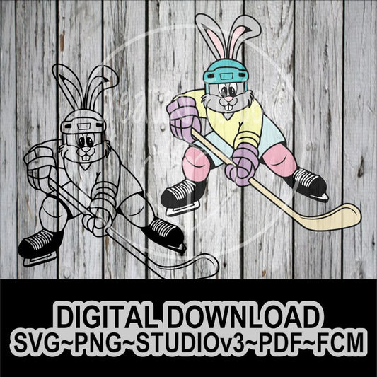 Bunny Hockey Player Digital File