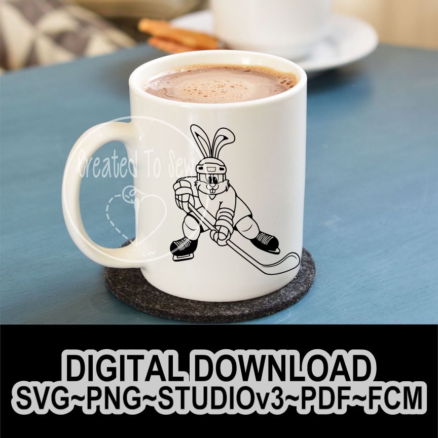 Bunny Hockey Player Digital File