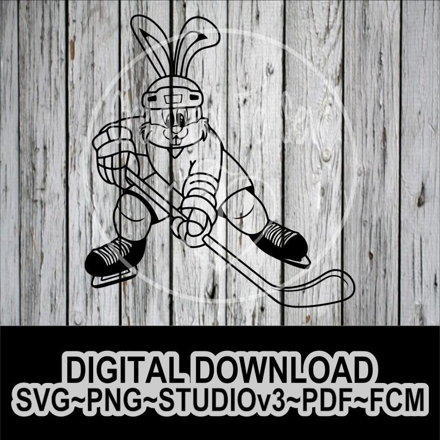 Bunny Hockey Player Digital File