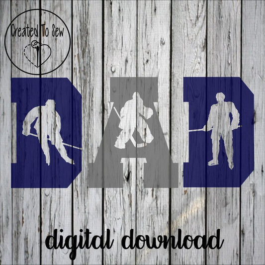 Dad Hockey Players and Goalie SVG File