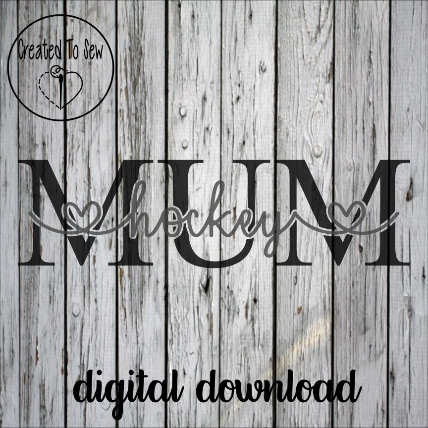 Hockey Mum With Hearts SVG File