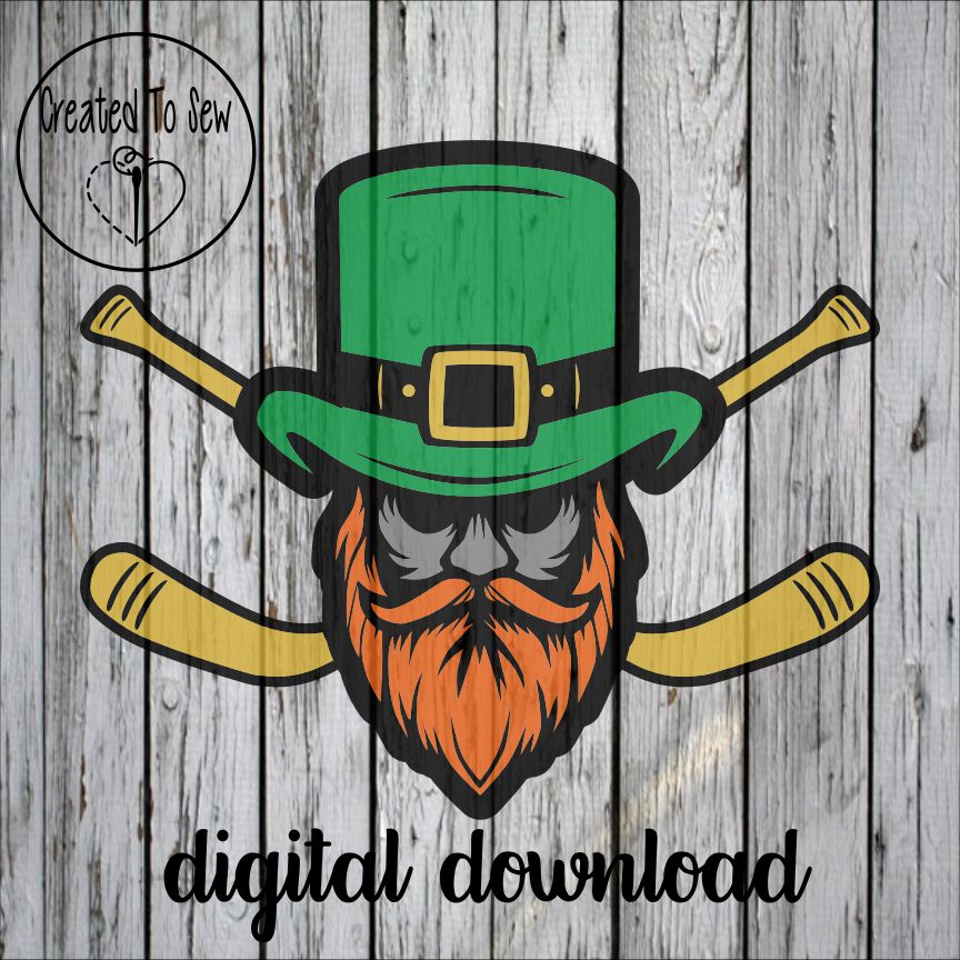 Leprechaun With Hockey Sticks SVG File