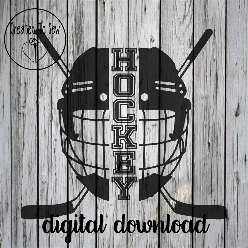 Split Hockey Player Helmet SVG File