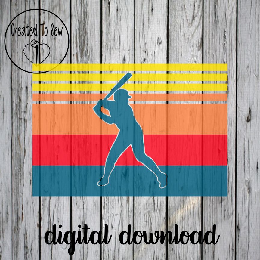 Baseball Silhouette With Background Set SVG File