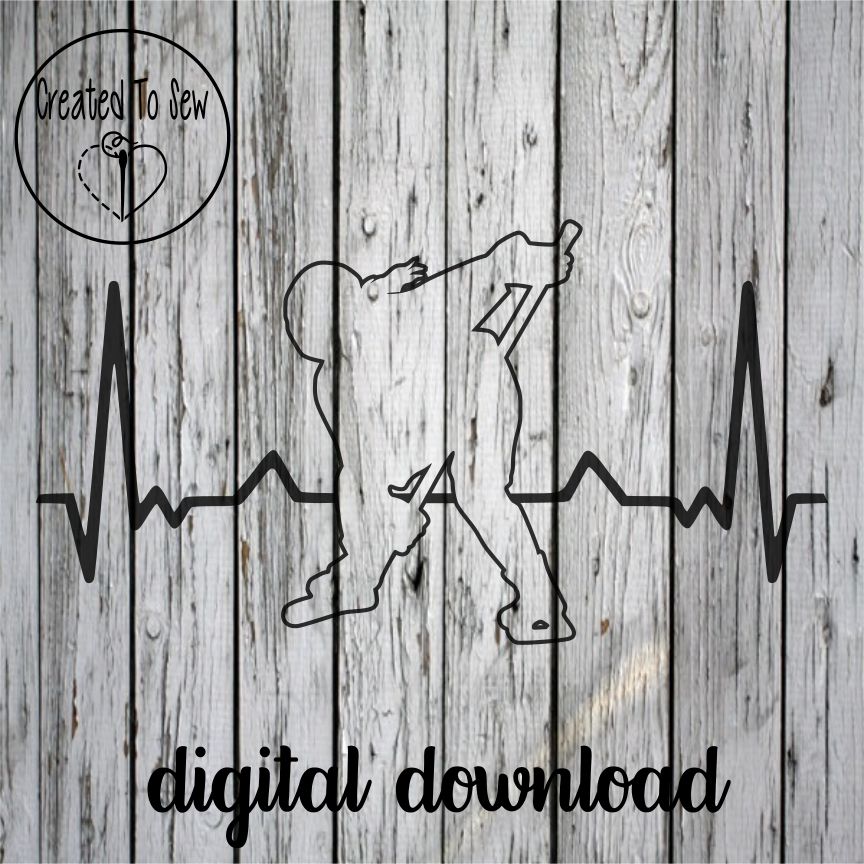 Hockey Girl EKG Heartbeat SVG File