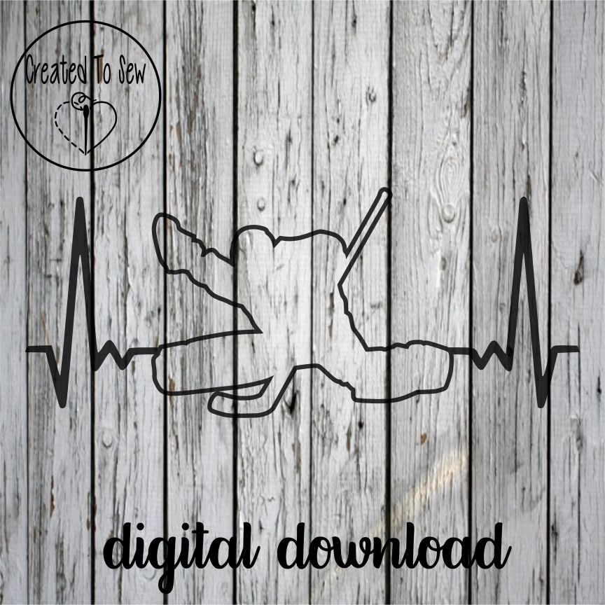 Hockey Goalie EKG Heartbeat SVG File