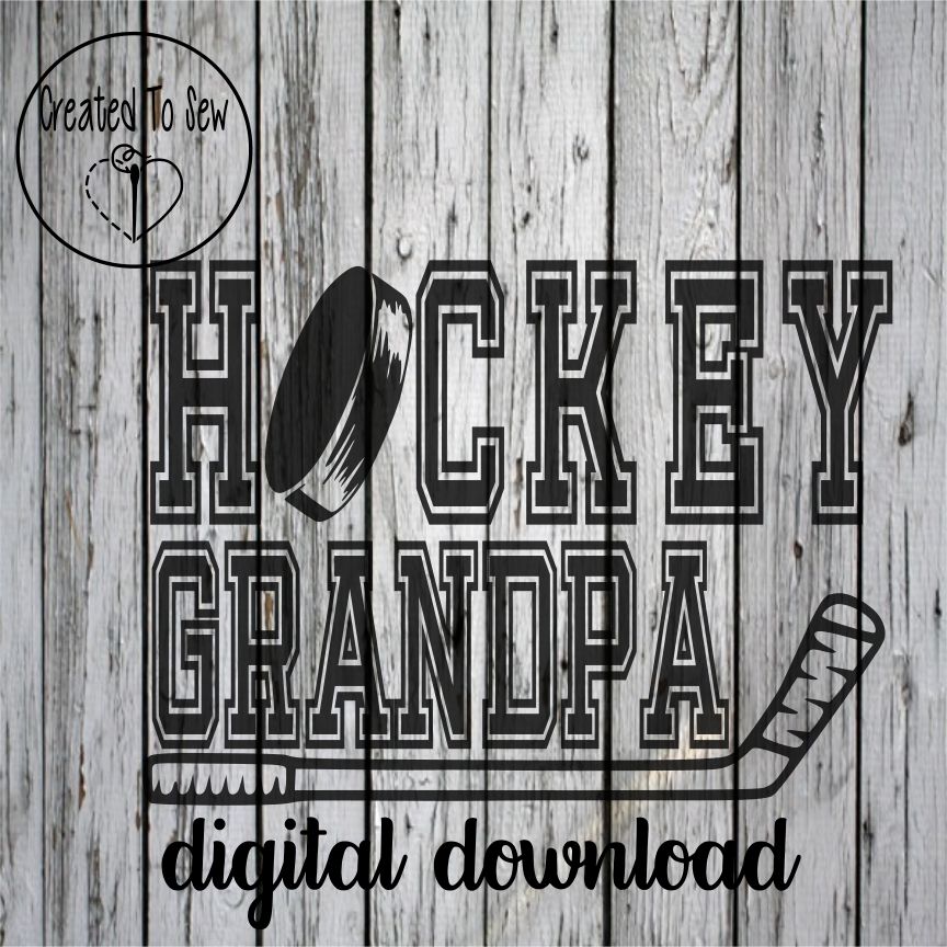 Hockey Grandpa With Puck And Stick SVG File