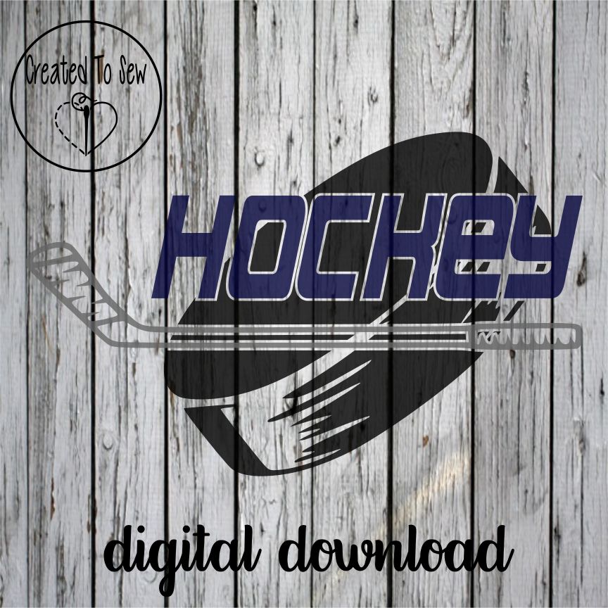 Hockey With Puck SVG File – Created To Sew