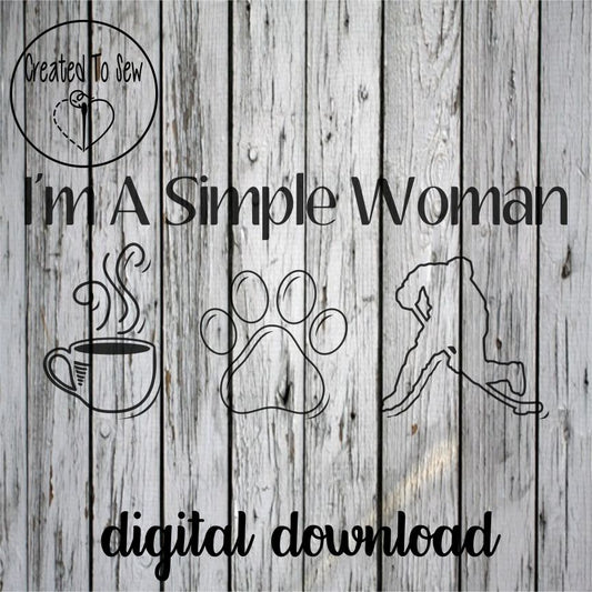 I'm A Simple Woman Coffee Dogs Hockey SVG File