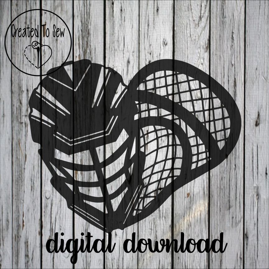 Lacrosse Helmet Stick Heart SVG File