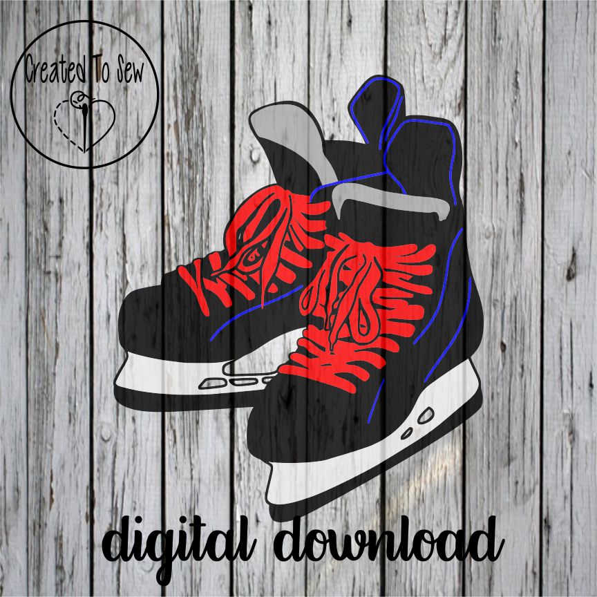 Pair Of Hockey Skates SVG File