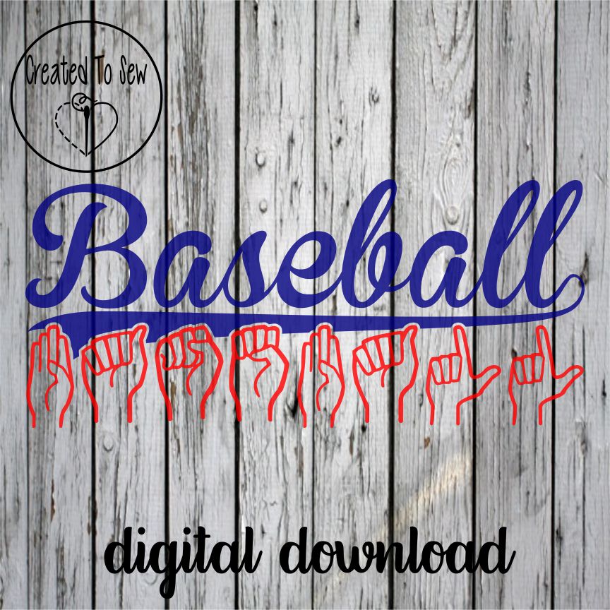 Sign Language Baseball SVG File