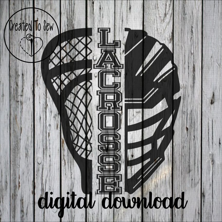 Split Lacrosse Helmet And Stick SVG File