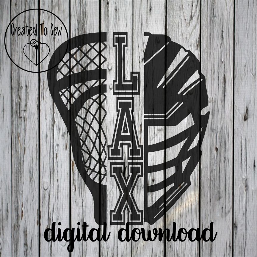 Split Lacrosse Helmet And Stick SVG File