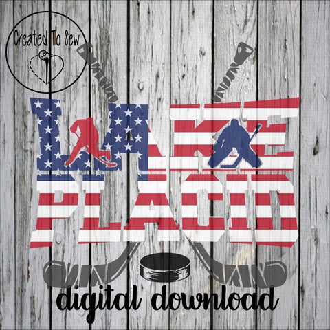 American Flag Lake Placid With Players SVG File