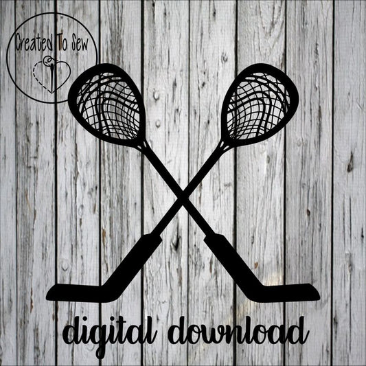 Lacrosse Goalie Stick and Hockey Goalie Stick Crossed SVG File