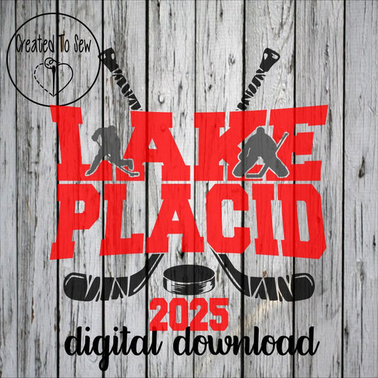 Lake Placid Hockey With Players SVG File