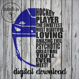 All About A Hockey Player SVG File