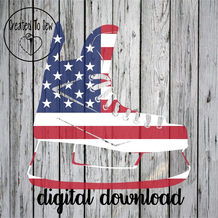 American Flag Hockey Skate SVG File
