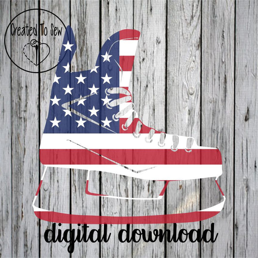 American Flag Hockey Skate SVG File