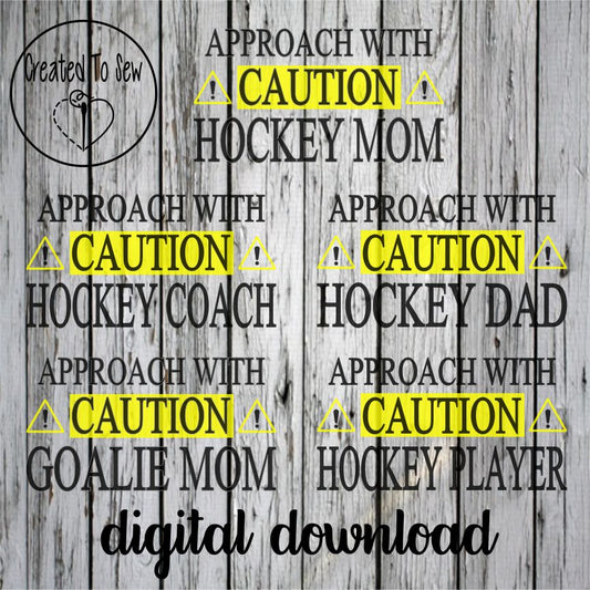 Approach With Caution Hockey Set of 5 SVG Files