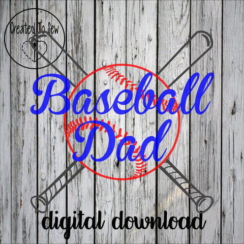 Baseball Dad With Ball and Bats SVG File
