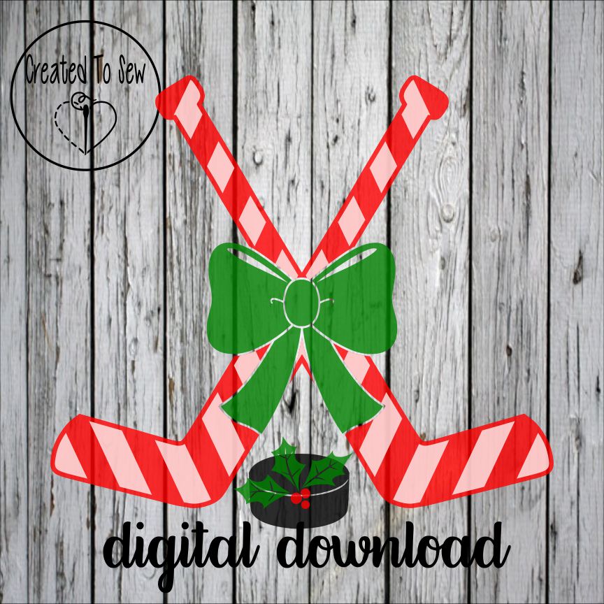 Candy Cane Hockey Goalie Sticks Christmas SVG File