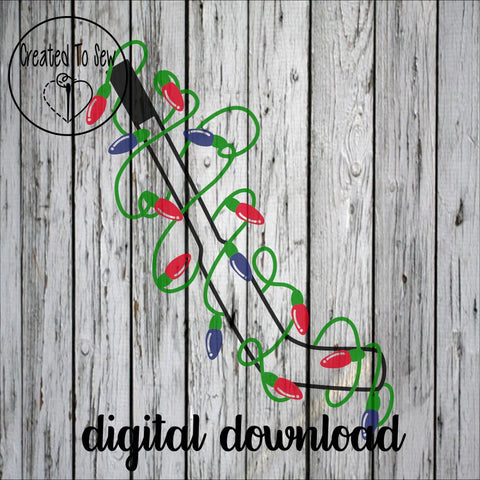 Christmas Light Hockey Goalie Stick SVG File