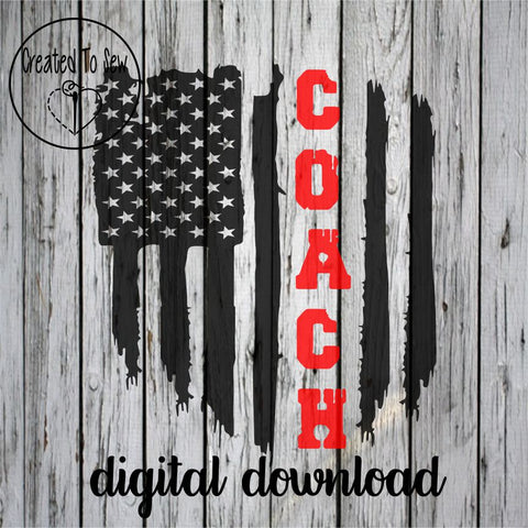 Coach American Flag Distressed SVG File