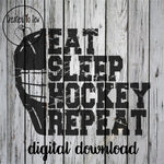 Eat Sleep Hockey Repeat Hockey Goalies Helmet SVG File