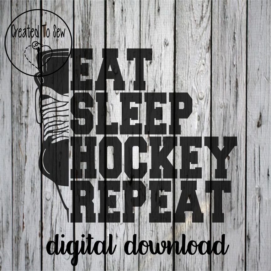 Eat Sleep Hockey Repeat Hockey Goalie Skate SVG File