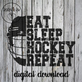 Eat Sleep Hockey Repeat Hockey Players Helmet SVG File