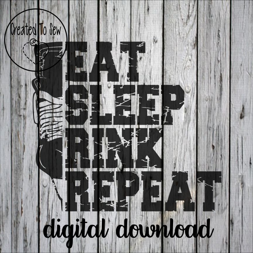 Eat Sleep Hockey Repeat Hockey Player Skate SVG File