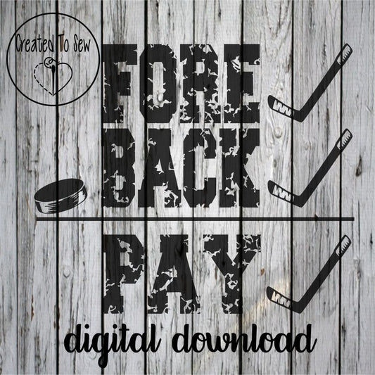 Forecheck Backcheck Paycheck Distressed Hockey SVG File