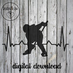 Hockey Girl EKG Heartbeat SVG File