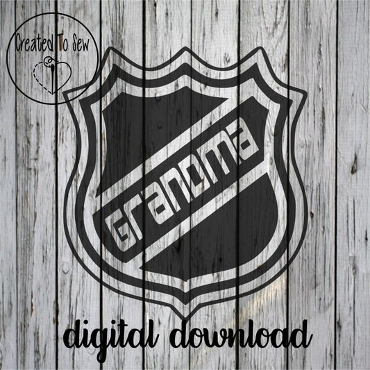 Grandma Hockey Crest SVG File