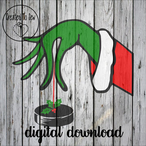 Green Christmas Puck SVG File
