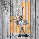 Halloween Ballet Flag With Skeleton SVG File