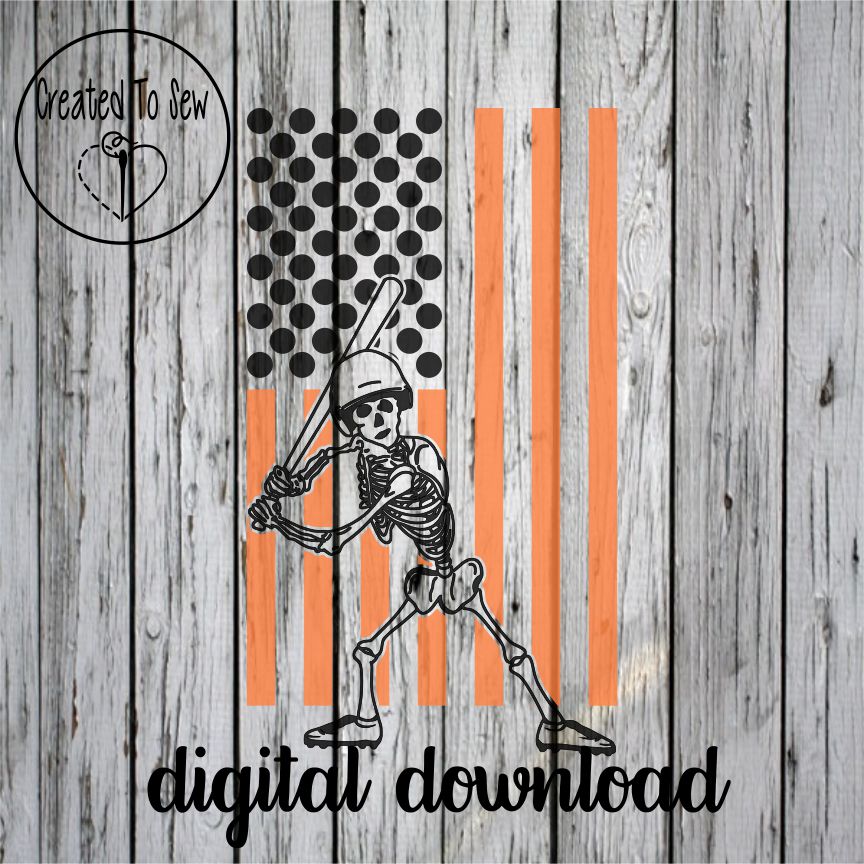 Halloween Skeleton Baseball Player Flag for Sale