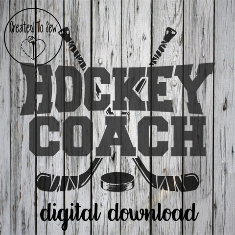 Hockey Coach With Sticks and Puck SVG File