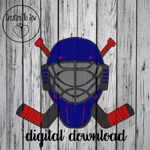 Hockey Goalie Helmet With Sticks SVG File