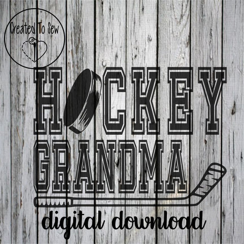 Hockey Grandma With Puck And Stick SVG File