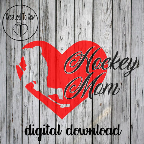 Hockey Mom With Heart SVG File