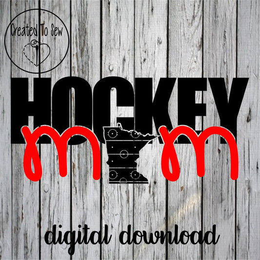 Hockey Mom With Minnesota Rink SVG File