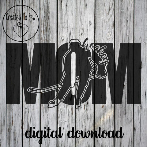 Hockey Mom With Player Outline SVG File