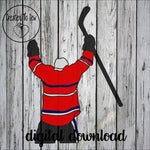 Hockey Player Celebrating SVG File