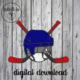 Hockey Player Helmet With Sticks SVG File