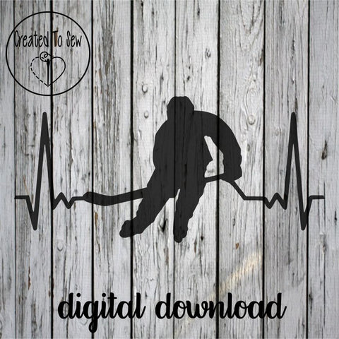 Hockey Player EKG Heartbeat SVG File